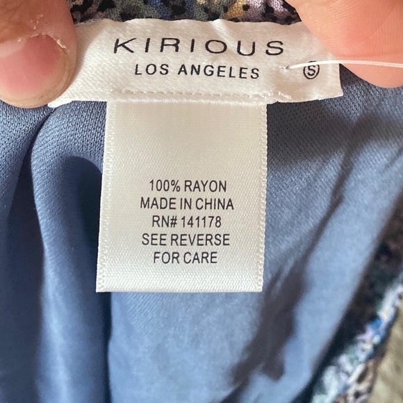 Kirious Los Angeles Floral Mini Skirt Ruffle Tiered Elastic‎ Waist Blue Size S - Picture 6 of 9